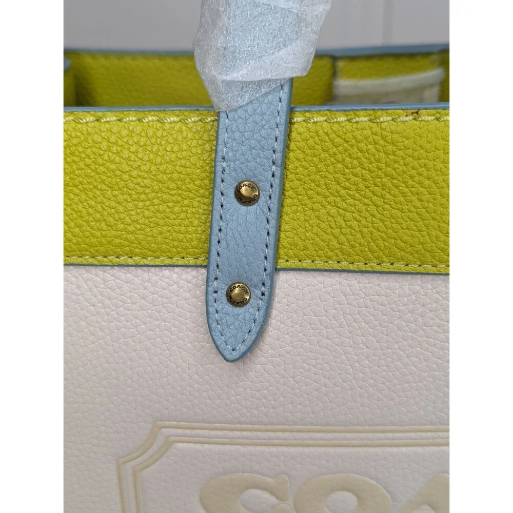 Coach Field tote 30, Colorblock with coach badge, Chalk Multi, NWT - Picture 10 of 10